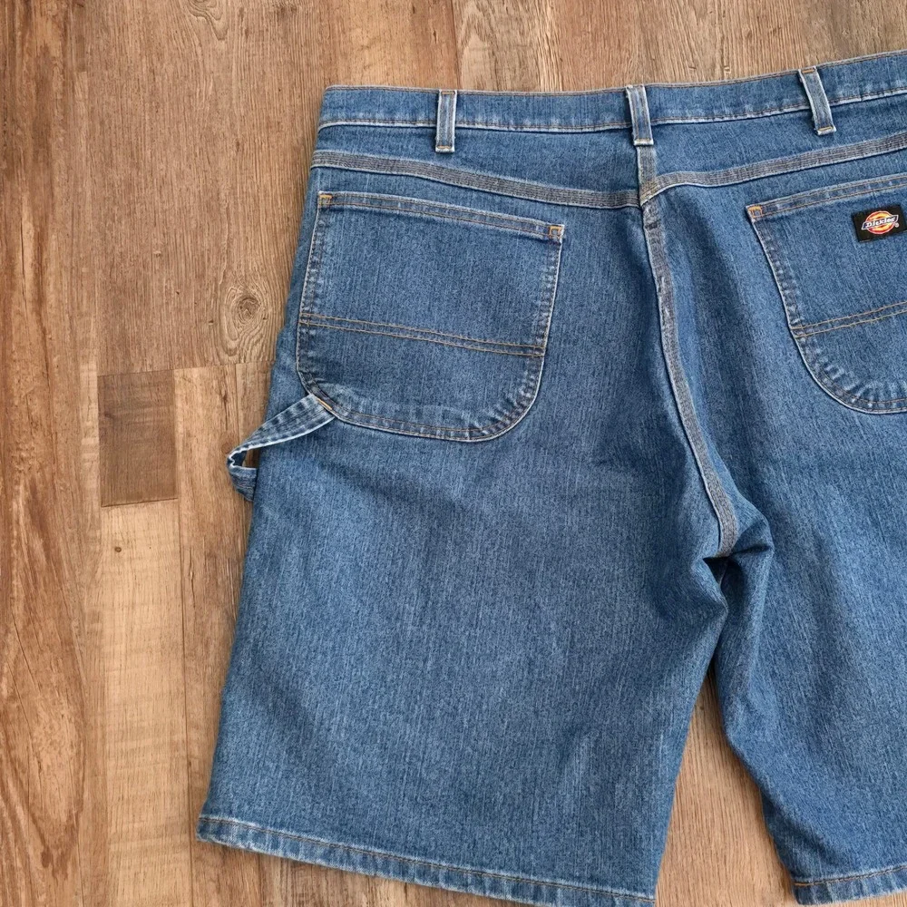 Dickies FLF Carpenter Denim Shorts Men 38 Blue Workwear Utility Stretch DX220SNB